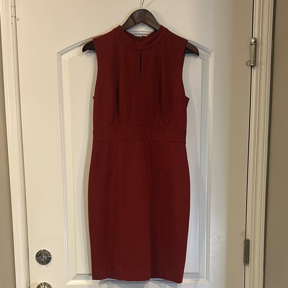 Classiques Entier Italian Ponte knit sheath Dress burgundy fields size 8